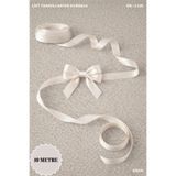 Mortex Krem Saten Kurdele 2 cm 10mt - Bohça, Nikah, Nişan, Çeyiz, Hediye, Süsleme, Doğum Günü, Parti