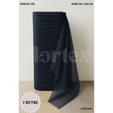 Mortex Lacivert Kristal Tül Boy 1 MT En Sabit 3 MT Nişan, Kına, Düğün, Bohça, Kapı, Doğum, Parti Süslemesi