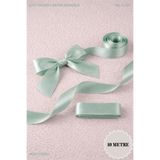 Mortex Mint Yeşili Saten Kurdele 4 cm 10mt - Bohça, Nikah, Nişan, Çeyiz, Hediye, Süsleme, Doğum Günü, Parti