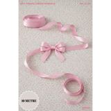 Mortex Pembe Saten Kurdele 2 cm 10mt - Bohça, Nikah, Nişan, Çeyiz, Hediye, Süsleme, Doğum Günü, Parti
