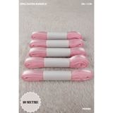 Mortex Pembe Simli Saten Kurdele 1cm 10mt - Bohça, Nikah, Nişan, Çeyiz, Hediye, Süsleme, Parti
