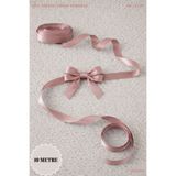 Mortex Pudra Saten Kurdele 2 cm 10mt - Bohça, Nikah, Nişan, Çeyiz, Hediye, Süsleme, Doğum Günü, Parti