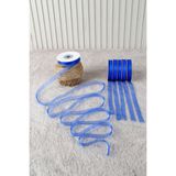 Mortex Saks Mavi Organze Tül Kurdele 1 cm 22 mt - Bohça, Nikah, Nişan, Çeyiz, Hediye, Süsleme, Parti