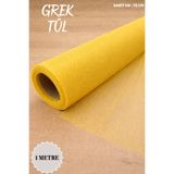 Mortex Sarı İran Grek Tül Boy 1 Metre En 70 Cm - Nişan, Kına, Düğün, Bohça Kapı Doğum Parti Çeyiz Süslemesi