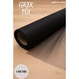 Mortex Siyah İran Grek Tül Boy 1 Metre En 70 Cm - Nişan, Kına, Düğün Bohça Kapı Doğum Parti Çeyiz Süslemesi