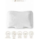 MORVELLA Kırışık Önleyici Boyun ve Destekli Ortopedik Güzellik Yastığı 40X50X10 cm - Beyaz