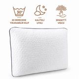 Morvella Luna Serisi Spagetti Visco Ortopedik Lacivert Biyeli Yastık 60x40 cm 1200 gr