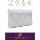 MORVELLA Medipure Medikal, Boyun Destekli Ortopedik Mini Visco Yastık 50X30X9-11 cm - 50 x 30 cm - Beyaz
