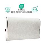 MORVELLA Softcare Serisi Lacivert Biyeli Medikal, Boyun Destekli Ortopedik Visco Yastık 50X30X11-9 cm - 50 x 30 cm - Beyaz - Koyu Mavi