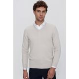Morven 23KC017004 Bej Basic Dynamic Fit Rahat Kesim V Yaka Triko Erkek Kazak