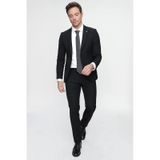 Morven Basic Düz Slim Fit Dar Kesim 6 Drop Erkek Takım Elbise - Siyah 99MC001003001 Siyah