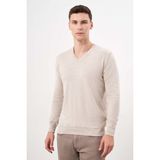 Morven Basic Dynamic Fit Rahat Kesim V Yaka Triko Bej Erkek Kazak