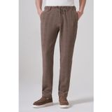 Morven Erkek A-Kahverengi Trend Ekose Lastikli İpli Slim Fit Pantolon