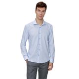 Morven Erkek A. Mavi Basic Slim Fit Dar Kesim Gömlek