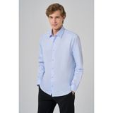 Morven Erkek A. Mavi Dynamic Fit Sert Yaka Gömlek - 3XL - Buz Mavisi