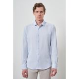 Morven Erkek A. MAVİ Gofre Trend Desenli Dynamic Fit İtalyan Yaka Gömlek