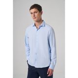 Morven Erkek A. Mavi Polyester Trend Desenli Dynamic Fit Italyan Yaka Gömlek - Buz Mavisi - 2XL