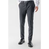 Morven Erkek Açık Gri Poliviskon Trend Desenli Slim Fit Classic Pantolon