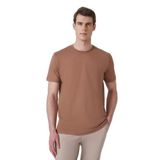 Morven Erkek AÇIK KAHVE Basic Bisiklet Yaka Dynamic Fit Pamuk T-Shirt