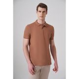 Morven Erkek Açık Kahve Basic Polo Yaka Dynamic Fit T-Shirt - Açık Kahverengi - 2XL