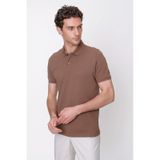 Morven Erkek Açık Kahve Basic Polo Yaka Dynamic Fit T-shirt