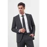 Morven Erkek Antrasit Yün Slim Fit Mono Yaka Takım Elbise