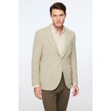 Morven Erkek Bej Poliviskon Trend Desenli Slim Fit Ceket - 54 - 6 Drop
