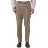 Morven Erkek Bej Poliviskon Trend Desenli Slim Fit Çift Pile Pantolon