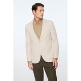 Morven Erkek Bej Poliviskon Trend Desenli Slim Fit Mono Yaka Ceket - 56 - 6 Drop