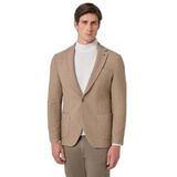 Morven Erkek Bej Poliviskon Trend Desenli Slim Fit Mono Yaka Dokuma Ceket