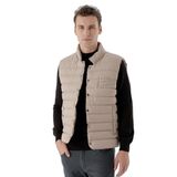 Morven Erkek Bej Polyester Çıtçıtlı Kapitone Yelek