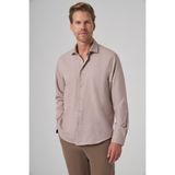 Morven Erkek Bej Polyester Trend Desenli Dynamic Fit Italyan Yaka Gömlek - XL