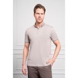 Morven Erkek Bej Trend Merserize Düz Düğmeli Yaka Dynamic Fit T-Shirt - XL