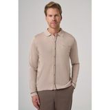 Morven Erkek Bej Trend Polo Yaka Gömlek Triko - 2XL