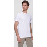 Morven Erkek Beyaz Basic Düz %100 Pamuk Bisiklet Yaka Slim Fit Dar Kesim Kısa Kollu Tişört