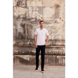 Morven Erkek Beyaz Basic Düz %100 Pamuk Slim Fit Dar Kesim Kısa Kollu Polo Yaka Tişört