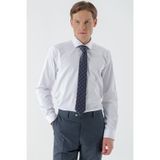 Morven Erkek Beyaz Basic Düz Desen İtalyan Yaka Slim Fit Gömlek
