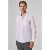 Morven Erkek Beyaz Basic Regular Fit Sert Yaka Cepli Gömlek - 3XL