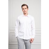 Morven Erkek Beyaz Pamuk Trend Slim Fit Dar Kesim Gömlek