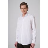 Morven Erkek Beyaz Pamuk Trend Slim Fit Italyan Yaka Gömlek - 2XL