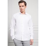 Morven Erkek Beyaz Pamuk Trend Slim Fit İtalyan Yaka Gömlek