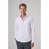 Morven Erkek Beyaz Polyester Trend Desenli Dynamic Fit Italyan Yaka Gömlek - XL