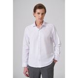Morven Erkek Beyaz Polyester Trend Slim Fit Tam Italyan Yaka Gömlek - 2XL