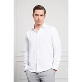 Morven Erkek Beyaz Trend Italyan Yaka Slim Fit Dar Kesim Gömlek - 2XL