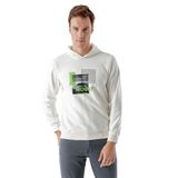 Morven Erkek Beyaz Trend Kapüşonlu Sweat-shirt