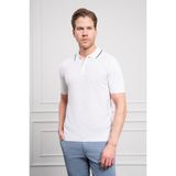 Morven Erkek Beyaz Trend Polo Yaka Dinamik Fit Rahat Kesim T-Shirt - 3XL