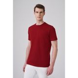Morven Erkek Bordo Basic Bisiklet Yaka Dynamic Fit Pamuk T-Shirt - XL