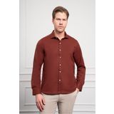 Morven Erkek Bordo Trend İtalyan Yaka Slim Fit Dar Kesim Gömlek