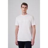 Morven Erkek Ekru Trend Baskılı Bisiklet Yaka Dinamik Fit T-Shirt