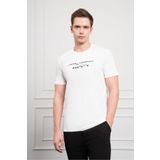 Morven Erkek Ekru Trend Bisiklet Yaka Dinamik Fit Pamuk T-Shirt